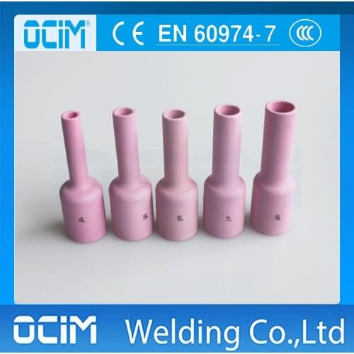 5PCS Tig Long Ceramic Gas Nozzles 54N Fit welding torch WP/SR 17 18 16
