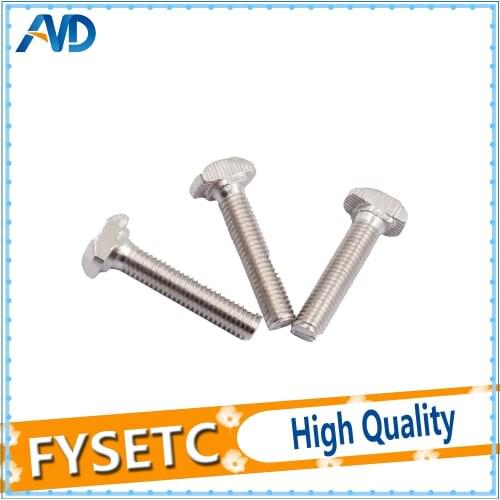 50pcs M5X10/12/16/20/25 T Hammer Head Bolt Screws Nickel Plated for 2020 Series Slot 6 Aluminum Profile Connector Accessories