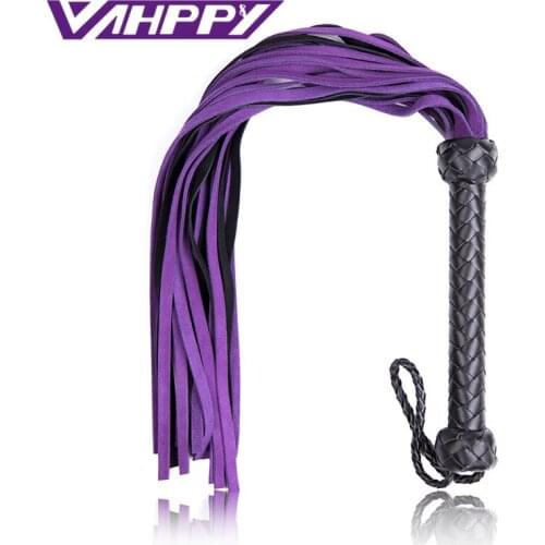 68cm Purple Leather Bdsm Bondage Restraints Adult Games Sex Toys For Couples Whip Sex SM erotic Hand Made Braided Riding Whips