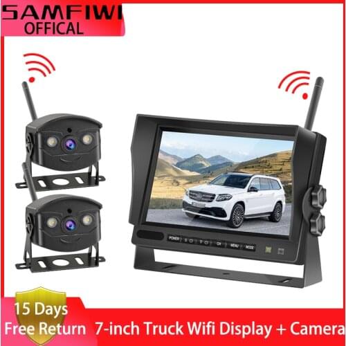 7 Inch Car Monitor Wireless Truck Backup Rear View HD Display and Wifi Reverse Backup Camera for Car RV Bus TV Display Screen