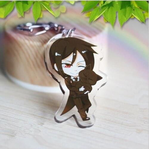 Kuroshitsuji Acrylic keychain Sebastian Michaelis Ciel Phantomhive Contract Pendant Keyring Cosplay surrounding Llavero Chaveiro