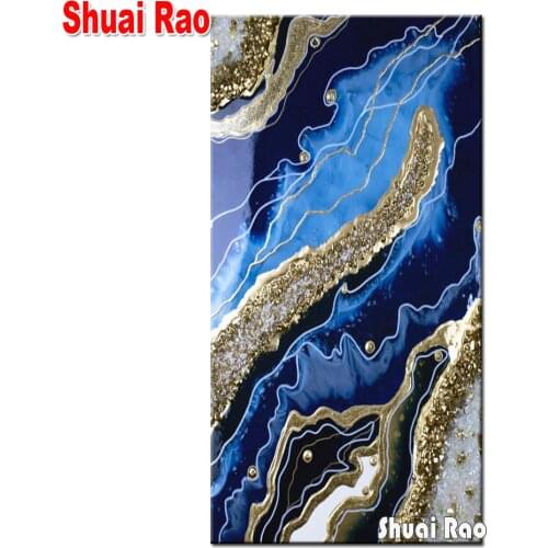 Large 5d Diy Diamond Painting Abstract Blue Sea Wave diamond embroidery pictures full Square drill Mosaic Painting Landscape