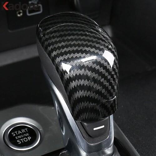 For Nissan Altima 2019 2020 Carbon Fiber Car Interior Gear Shift Knob Head Cover Trim Decoration Frame Cover Sticker Accessories