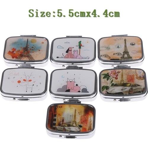 Two Grid Compartment Travel Pill Box Organizer Tablet Medicine Storage Dispenser Holder Health Care Tool Literary Fresh Portable