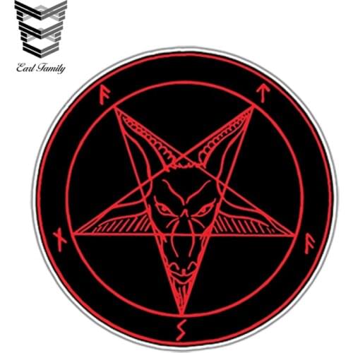 EARLFAMILY 13cm x 13cm Sigil of Lucifer Satan Devil Demon Evil Hell Bumper Vinyl Decal Car Sticker Waterproof Car Accessories