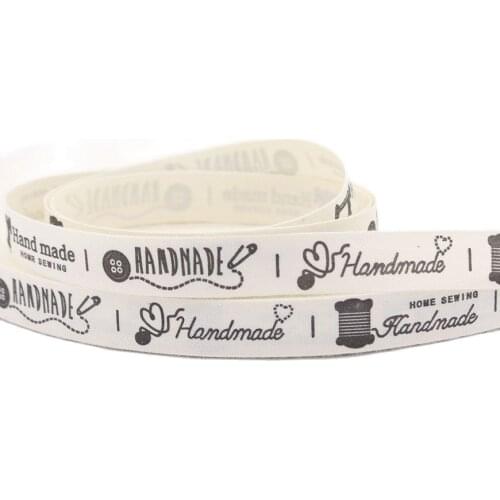 Handmade HOME SEWING Printed Cotton Webbing Zakka Sewing Label Cotton Fabric Printing Sewing Tape Ribbons For DIY Apparel Sewing