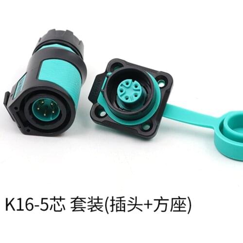 K16 IP68 Bulkhead Soldering 5 Pin Connector Waterproof M16 electric Panel Industrial LED Lighting Wire to Wire Lnline Connectors