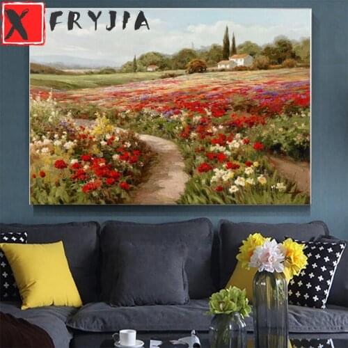 Claude Monet Poplars Poppy Fields Diamond Painting Landscape landscape Diamond Embroidery Poster Mosaic Wall Art Home Decoration
