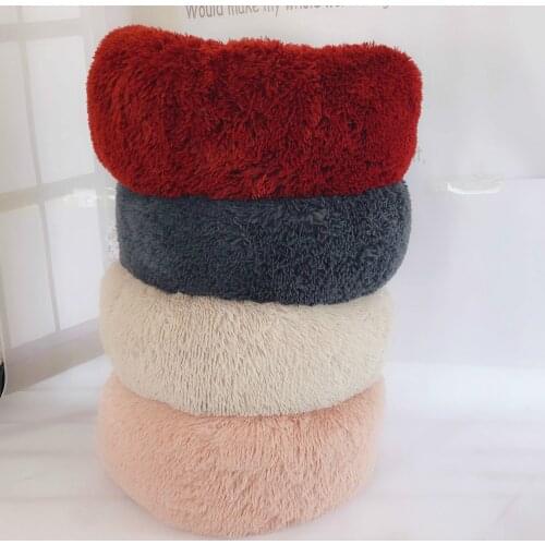 DEKO Pet Dog Bed Super Soft Kennel Round Fluffy Cat House Warm Comfortable Sleeping Cushion Mat Sofa Washable Puppy Plush