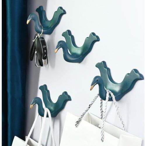 Nordic Swan Coat Hooks Keys Holder Wall Home Clothing Rack Cute Room Decor Storage Hook Hangers Home Decoration Accessories