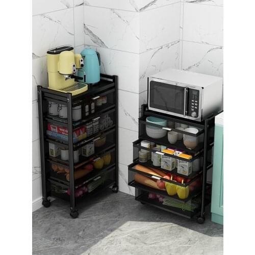 Kitchen storage rack vegetable basket fruit and vegetable rack floor type multi-layer large capacity sundry storage cabinet