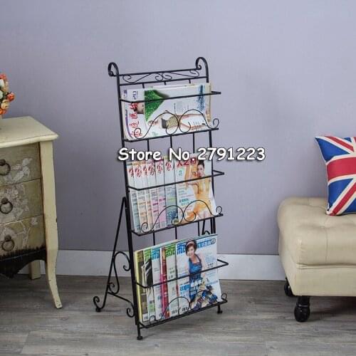 Metal magazine rack books floor steel shelf stereo creative promotional display shelf