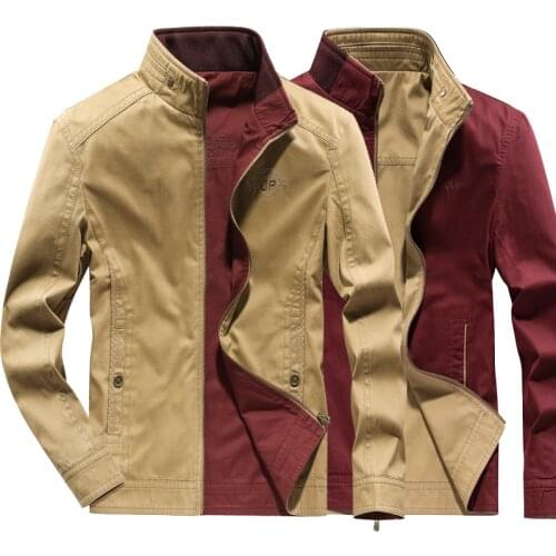 Spring Autumn Military Jacket Men Double Sides Wear Cotton Breathable Clothing Plus Size 5XL Youth Business Casual Jackets Coats