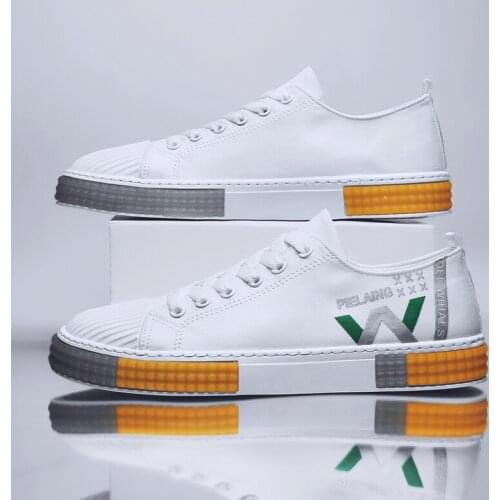 2021 Autumn Youth Casual Shoes for Men Black White Fashion Lace Up Shoes Men Low Top Adult Casual Shoes Breathable Man Sneakers