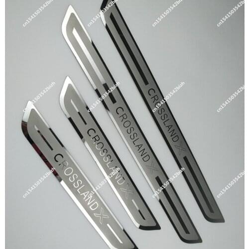For Opel Vauxhall CROSSLAND X 2017-2019 2020 2021 Door Sill Scuff Plate Trim Threshold Pedal Protectors Car Styling Accessories