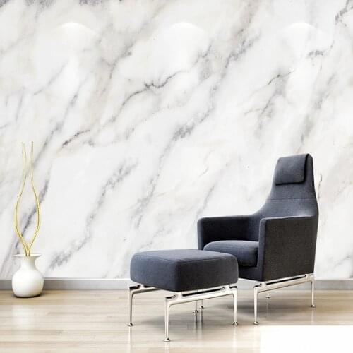 Custom 3D Mural Wallpaper Home Decor White Marble Pattern Modern European Style Living Room Sofa TV Background Art Wall Painting
