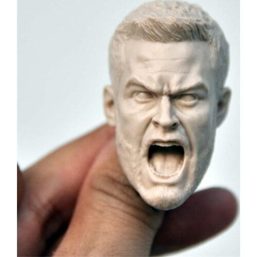 Unpainted 1/6 Scale Movie Character Angry Thor Head Sculpt Model Head Action Figure Dolls For Hot Toys Figure Body No.86
