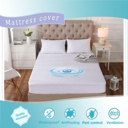 New Brushed Fabric Waterproof Mattress Pad Cover Mattress Protector Bug Mite Colchao Fitted Sheets Crib Mattress Protector Queen