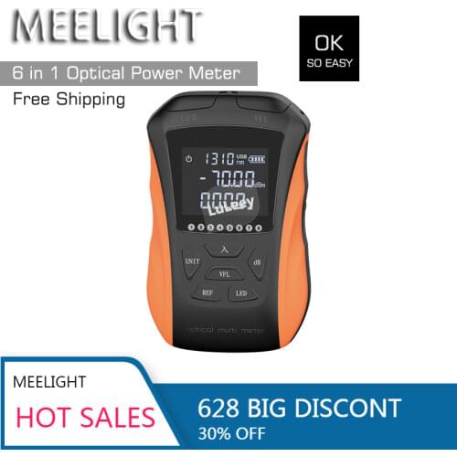 2020 new Optical Power Meter Red Laser 6 in 1 High Precision Mini Red Fiber Pen 15km Rechargeable Fiber Light Tester Light