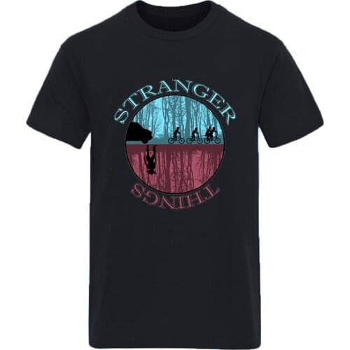 Stranger Things Oversize Short Sleeve Mens Tshirt Fashion Harajuku Clothing Tees Male Retro S-3XL Black 2020 Homme Camisetas