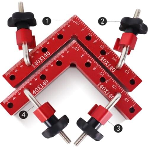 Woodworking Adjustable Corner Clamping Ruler Aluminium Alloy Right Angle Clamps L-Shaped Auxiliary Fixture Positioner Clips