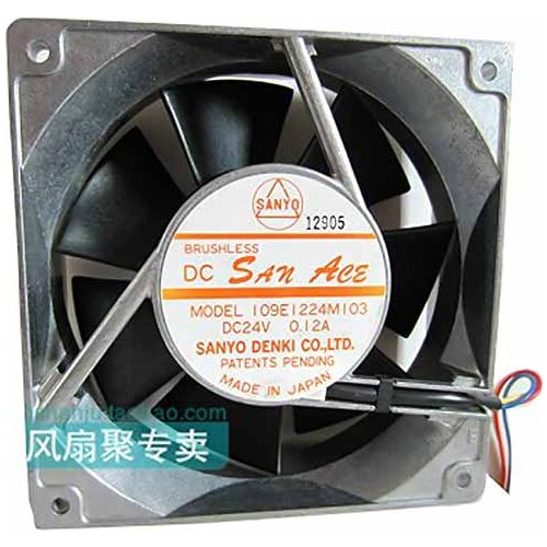 Sanyo Denki 109E1224M103 Server Cooling Fan DC 24V 0.12A 120x120x38mm 3-wire