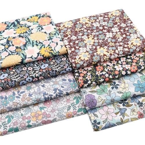 160x50cm Floral Printed Textile,Twill Cotton Fabrics for Dresses Sewing Making Children Clothing Blankets DIY Cloth, Half Meter