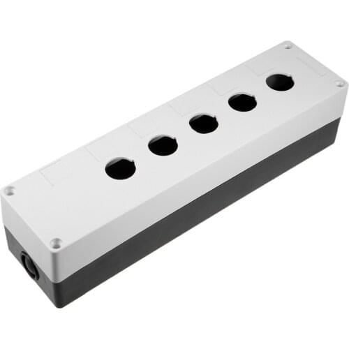 UXCELL Push Button Switch Control Station Box 22mm 5 Button Hole Waterproof Black And White For Power Supply Units Accessories