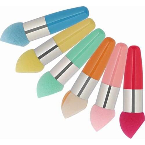 Wet and dry latex SBR diagonal cut bullet beauty makeup pen powder puff single foundation makeup brush candy color