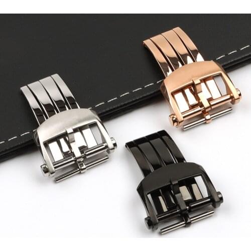 Top Quality 20mm Original Clasp Folding Buckle For Breitling Silver Black Rose Stainless Steel Clasp For Leather Silicone Strap