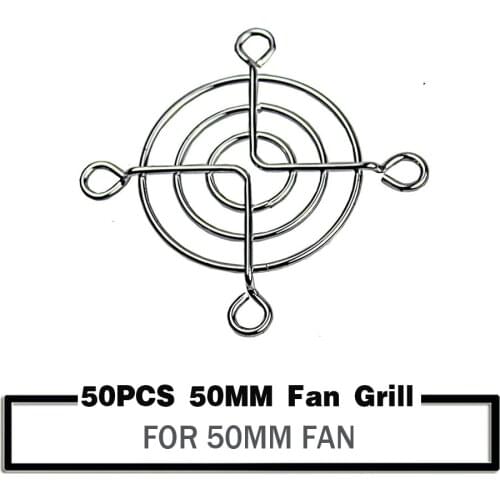 50 Pieces Silver Tone Metal Grill Finger Guard Cover for 50mm Case Fan