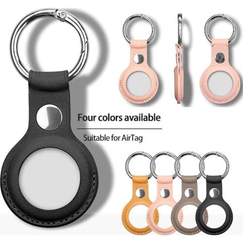 Protective Sleeve Pu Leather Case Cover For Apple Airtag Tracker Location Protector For Iphone 12 Pro Max Mini Airtags Keychain