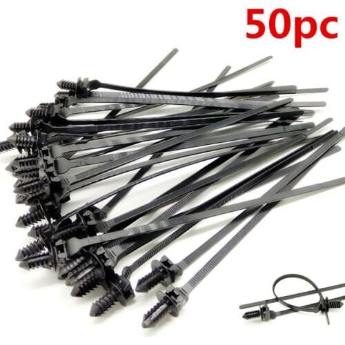 50pcs Nylon Cable Tie Fastener Clips Car Loom Hose Clamp Fastening Zip Strap CYX for Binding Cable Releasable Reusable