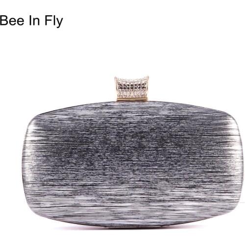 Women Evening Clutch Bag Plaid Clutch Box Female Retro Day Clutch Wedding Purse Party Banquet Grey Khaki Handbags Shoulder Chain
