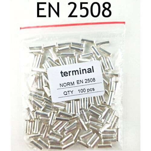 100PCS 14AWG Bootlace cooper Ferrules kit set Wire Copper Crimp Connector Insulated Cord Pin End Terminal EN2508