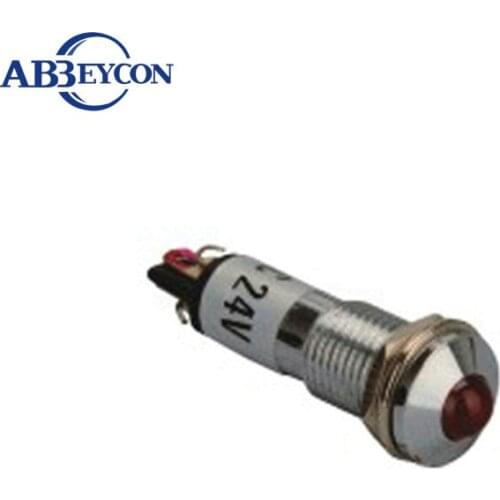 12v 24v 110v 220v 8mm IP40 IK10 Red /Green/Blue Led Indicator Dot LED Pilot Signal Lamp Metal None Wire Small Mini Pilot Light