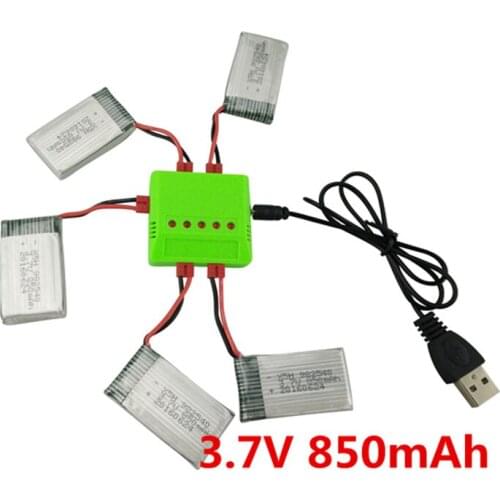 5PCS 3.7V 850mah lithium battery and charger SYMA X5HW X5HC Quadcopter accessories remote control aircraft parts
