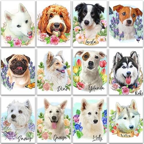 Diamond Painting Cat Bulldog cute Cartoon Animals Poodle Teddy Dog Puppy Husky Full Square&Round embroidery mosaic Cross stitch