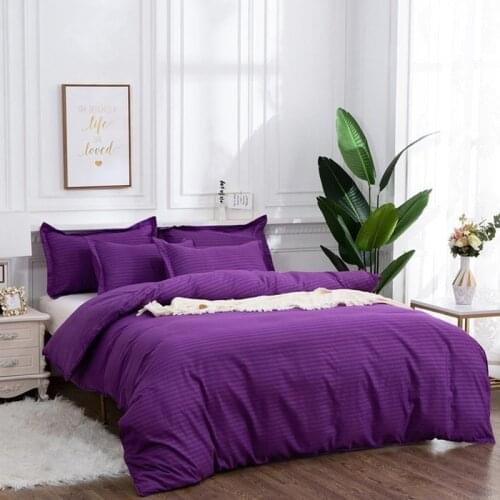 White/Red/Purple Bedding Quilt Duvet Cover with Pillow Case Set Solid Color