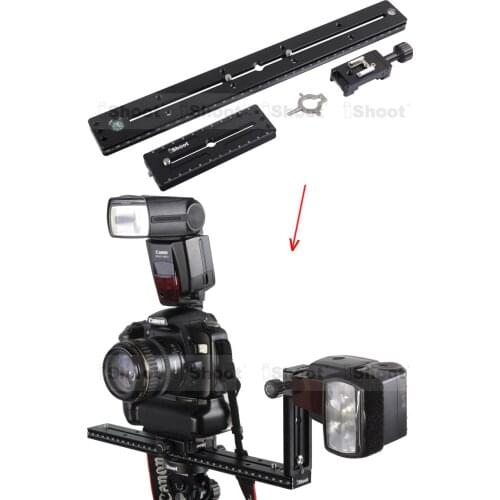 35cm&12cm Quick Release Plate + Clamp with Universal Flash Hot Shoe Mount + Hexagon Wrench for Camera Tripod Ball Head&Speedlite