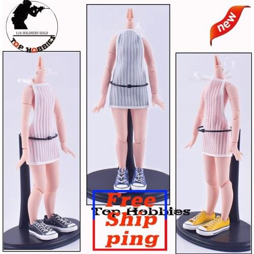 KT003 Action Figure 1/6 Scale Girl Transparent Halter Skirt Dress bib Backpack Hip Skirt Belly Pocket Underwear Fit 12Inch Body