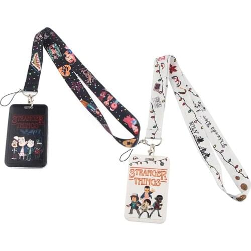 ER689 TV Show Stranger Things Cartoon Card Holder ID Holder Bus Card Holder Staff Card DIY Hang Rope Gifts For Fans Kid