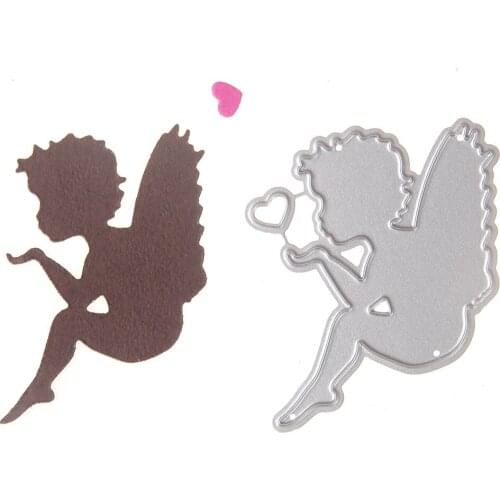 Hemere DIY Metal Dies Cutting Great Angel and Love Heart Embossing Scrapbooking Craft Die Cut Art Stamp Paper Stencil