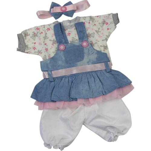 Handmade 4 pcs Clothes set Suit 22-23 inch Reborn Baby Dolls Fashion Baby Girl Dress New Summer Baby Clothes For Kids Gift