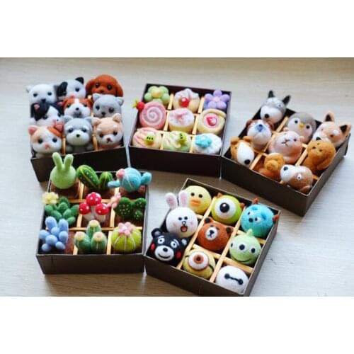 Various dolls set wool needlepoint kit wool felt needle felting gift box craft needlecraft DIY handmade