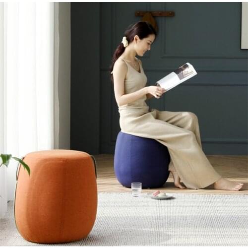 INS Sofa Stool Home modern minimalist living room small round stool lazy fabric low stool
