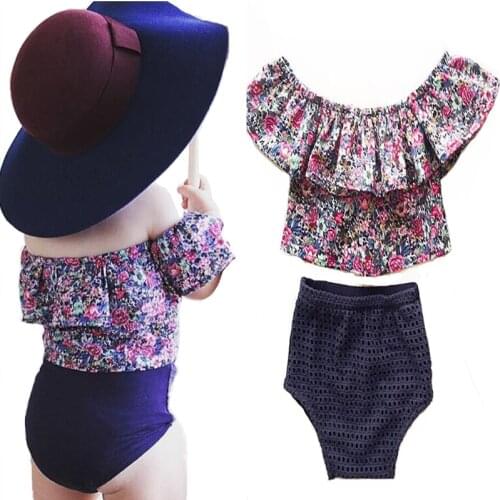 New Summer Baby Girls Clothes Sets Floral T-Shirt +Shorts Flower Suit For Baby Roupas Infantis Menina Girls Clothing Sets 2pcs