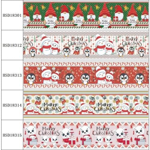 22MM 25MM 38MM 50MM 75mm Printed Pattern Christmas on Grosgrain Ribbon for diy ribbon