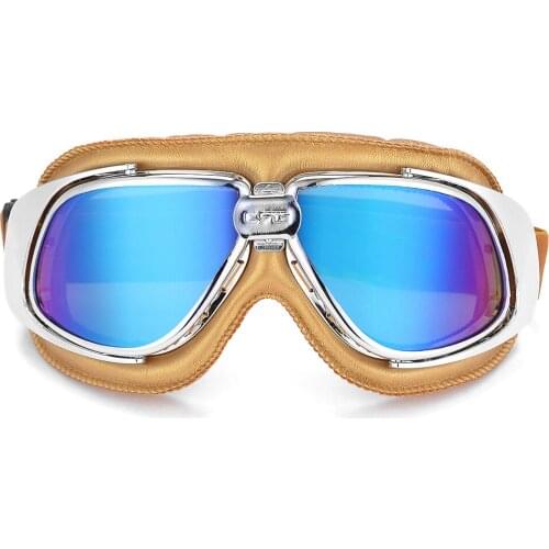 New Motorcycle Goggles Helmet Motorcycle Goggle Glass Vintage Pilot Biker Leather Moto Bike ATV Goggle