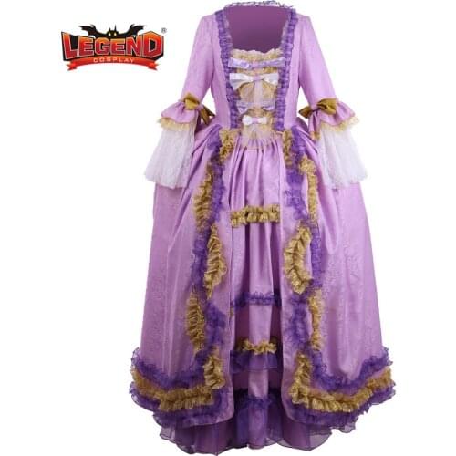 Revolution Georgian era Victorian Ball Gown costume 18th century rococo dress costume Marie Antoinette purple dress